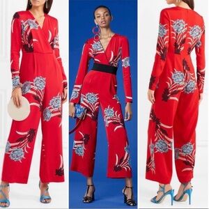 Diane Von Fürstenberg "Floral Crossover Jumpsuit"